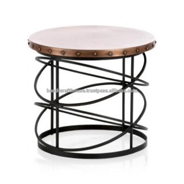 Círculos Industriais Zinc Antique Round Top Coffee Table